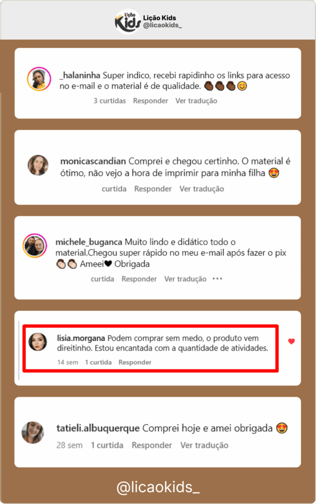 Depoimentos de famílias e alunos